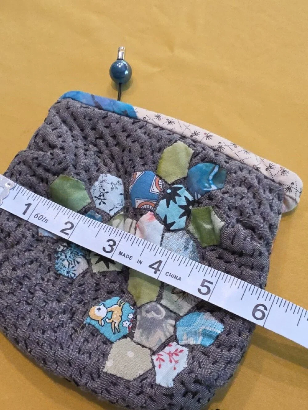 Lot of 2 Handcrafted Pouches 100% Silk Embroidered Dragonfly & Quilted Patchwork